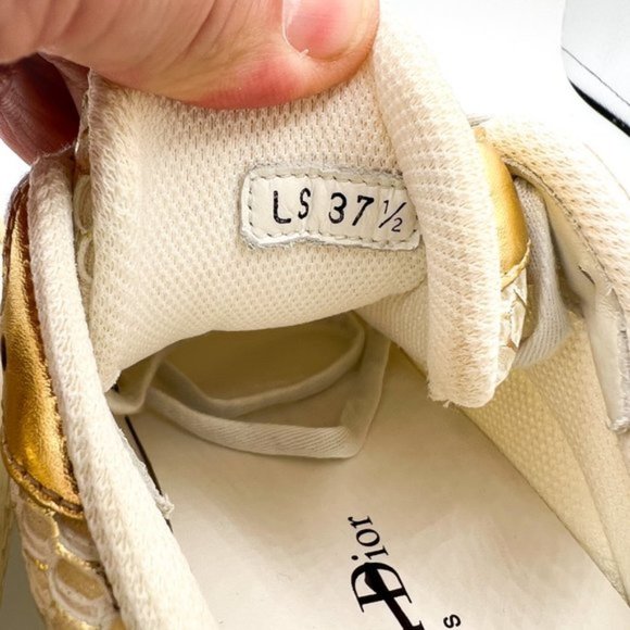 Christian Dior Mesh D-Connect Sneakers 37.5 Gold - Picture 9 of 11